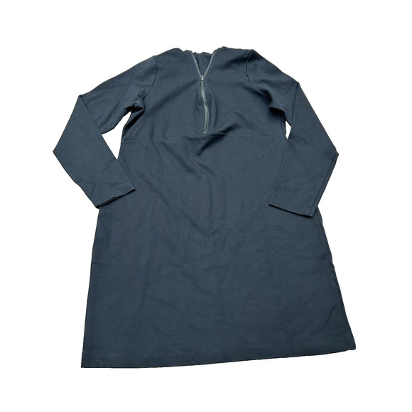 Lole Women's Black Half Zipper V-Neck Babe Robe Shift Dress Size Lg Minimalist - Picture 3 of 10